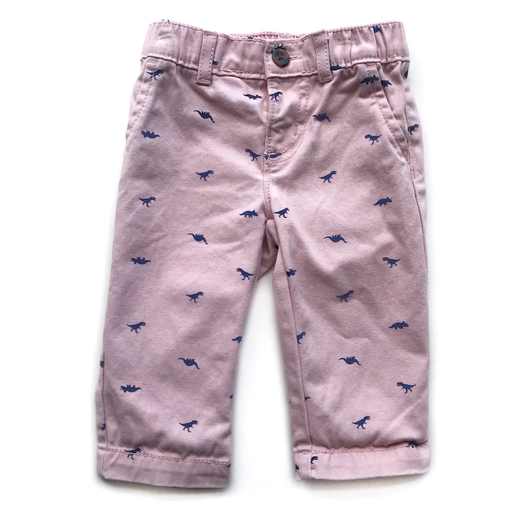 Carters Baby Boys Pink Dinosaur Chino Pants 6 Mo